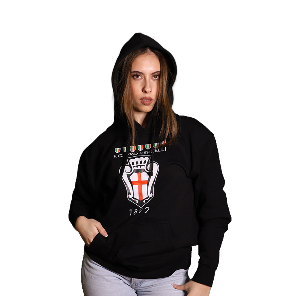 Pro Vercelli Felpa Logo Nera