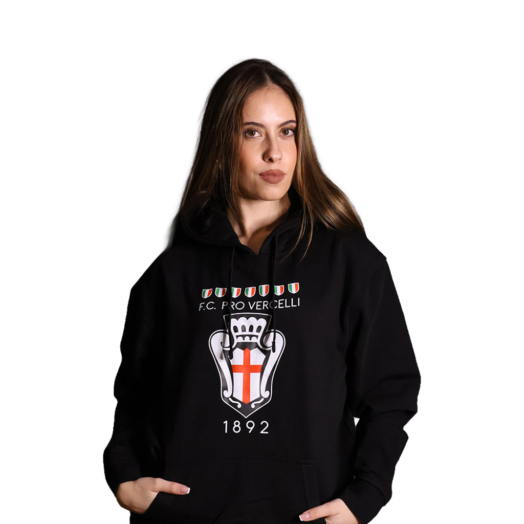 Pro Vercelli Felpa Logo Nera