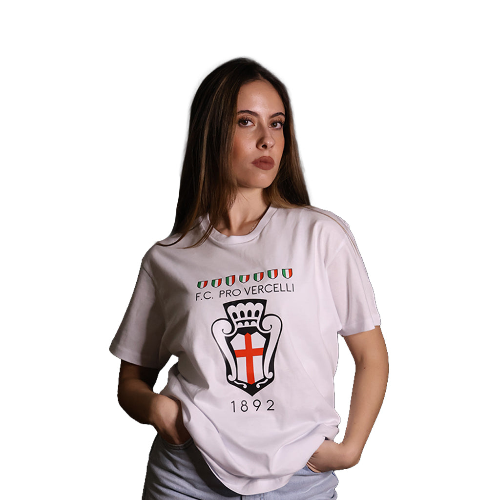 Pro Vercelli T-Shirt Logo Bianca