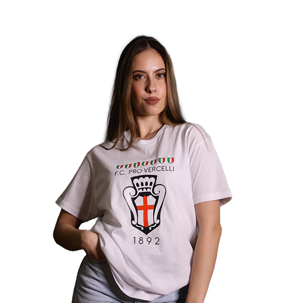 Pro Vercelli T-Shirt Logo Bianca